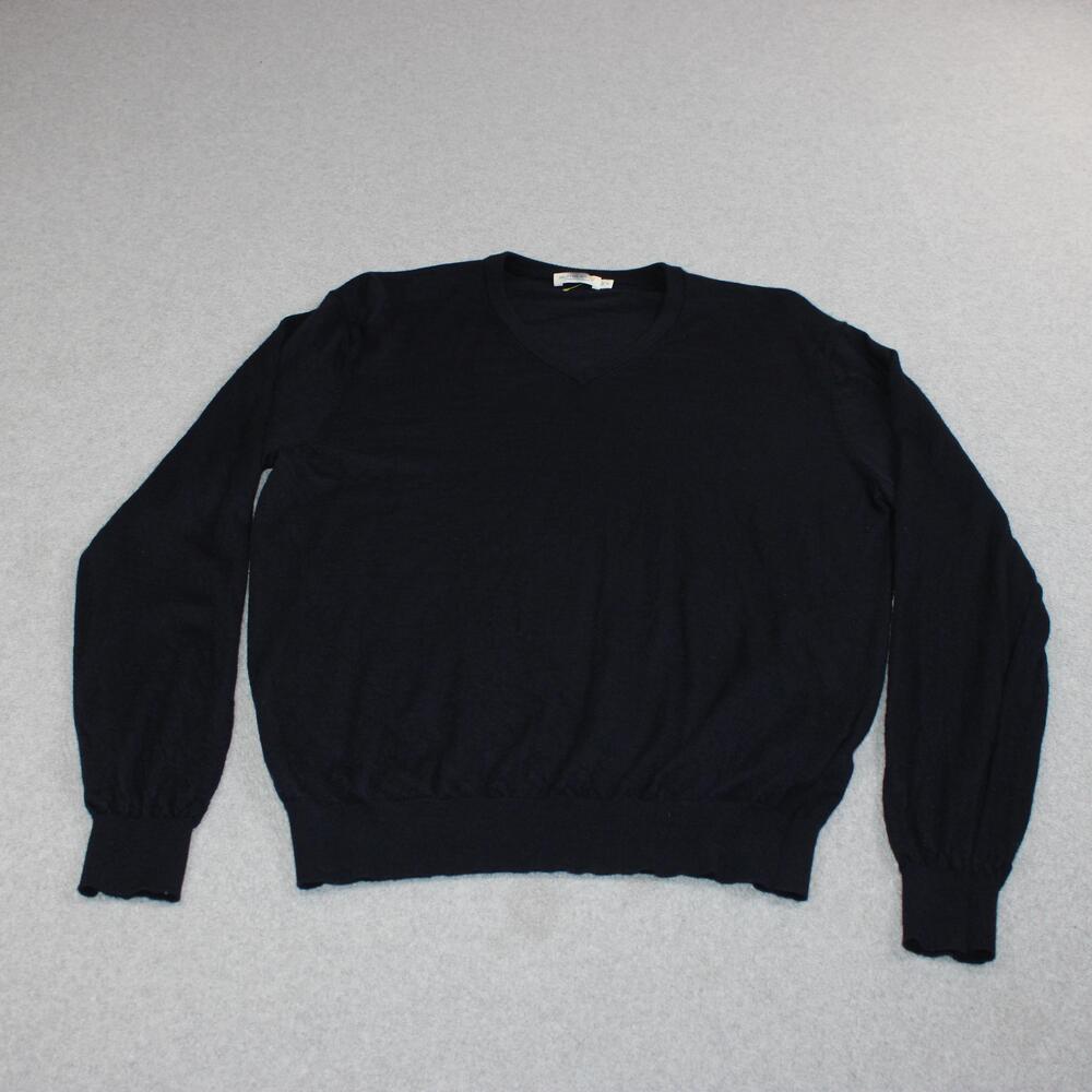 Suitsupply Merino Wool Sweater Men XL Blue V Neck Lightweight Academia Heritage